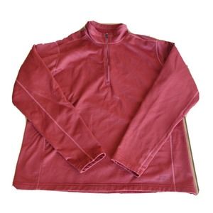 REI Men's Sweater Quarter Zip Red Long Sleeve Size XL Pullover Outdoor.